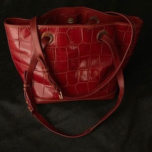 Dooney & Bourke Red croc tote/shoulder bag